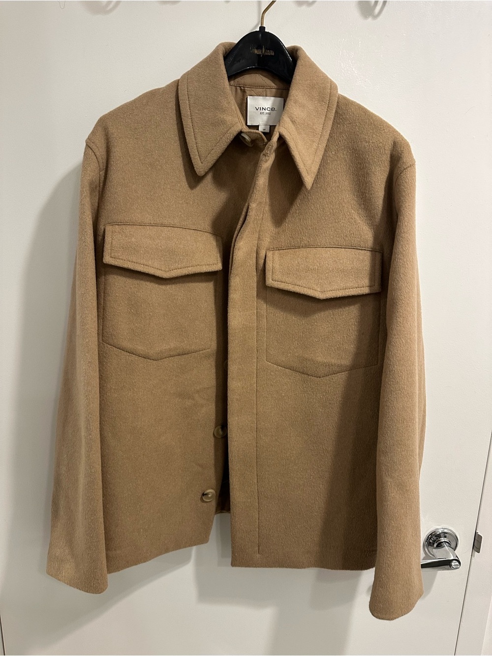 Vince Camel/Tan Wool-Blend Shirt Jacket